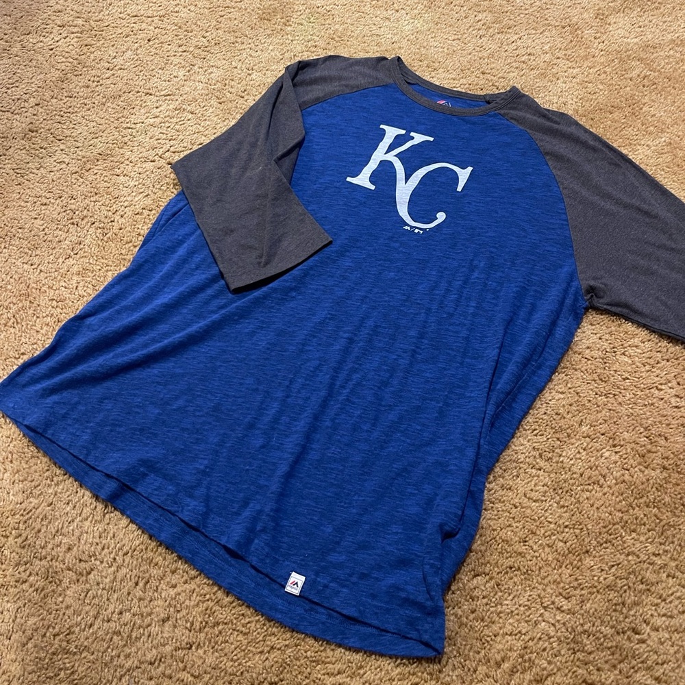 KC Royals 3/4 sleeve baseball tee